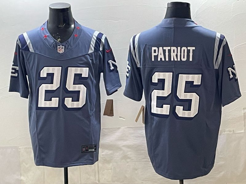 Men 2026 New England Patriots #25 Patriot blue Throwback Limited Nike NFL Jersey style 03